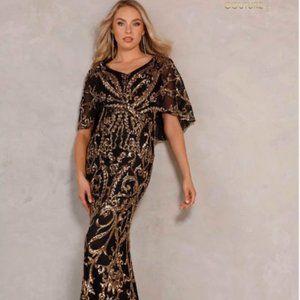 Terani Couture 2011GL2186 Evening Gown Black Size 20